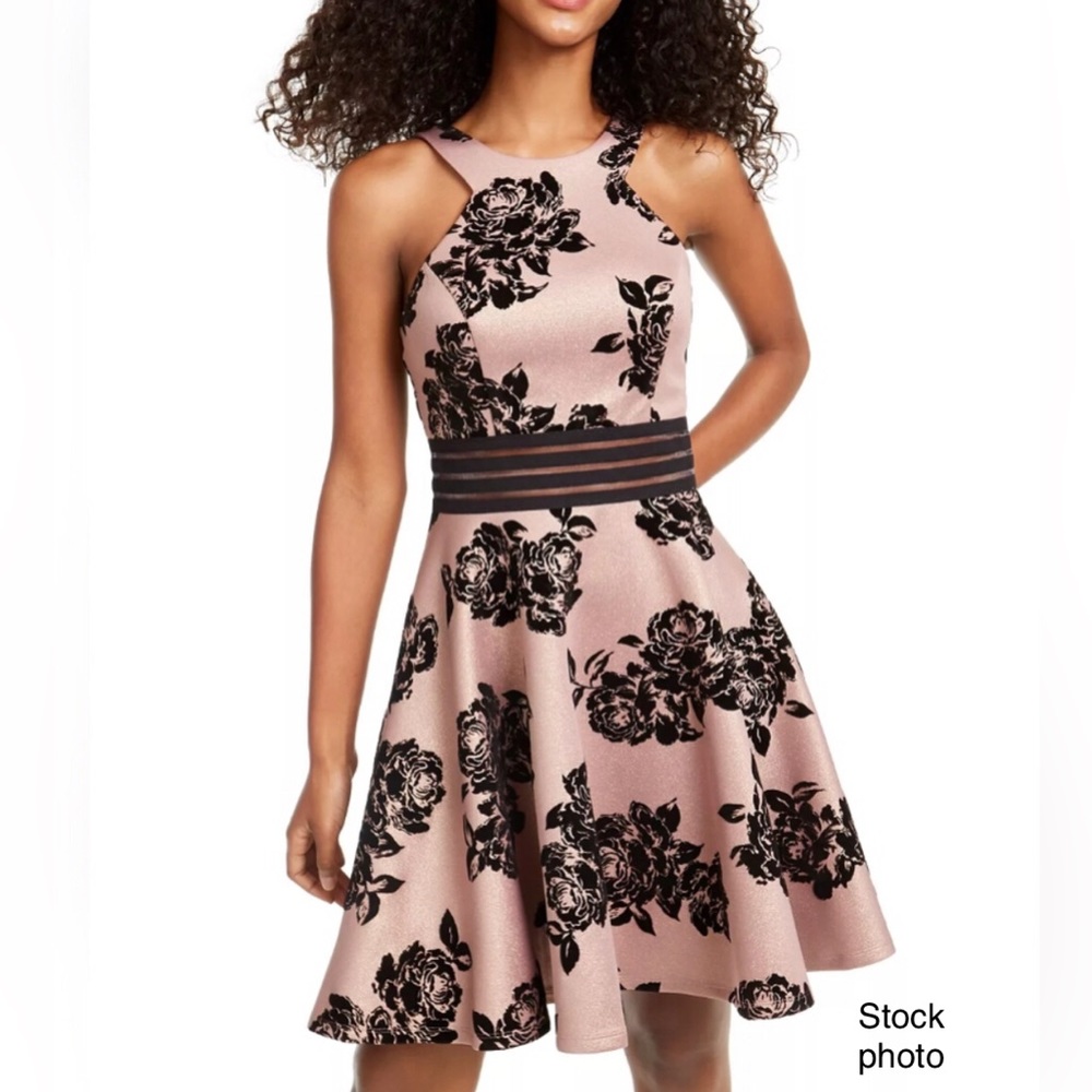 Formal Dress by City Studio, Dusty Pink & Black Floral (7)